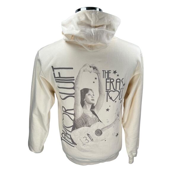 Taylor Swift The Eras Tour Hoodie Adults Small Cream Ivory Fleece Lined Pullover - Picture 3 of 9